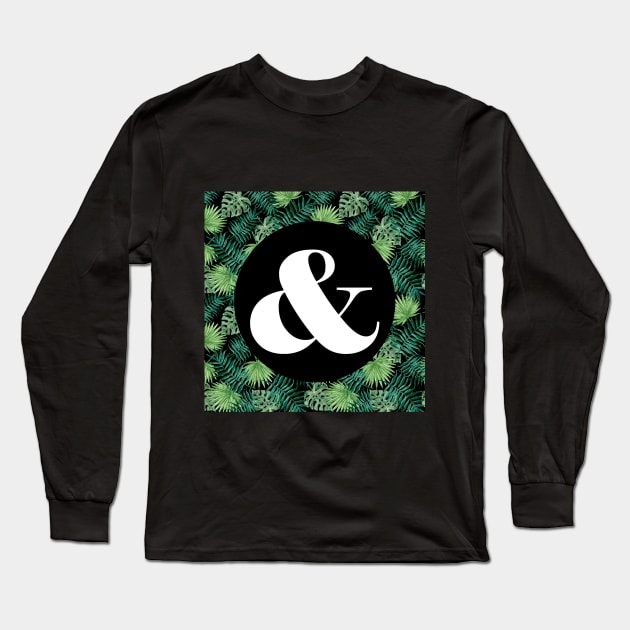 Ampersand - palm leaves Long Sleeve T-Shirt by hedehede